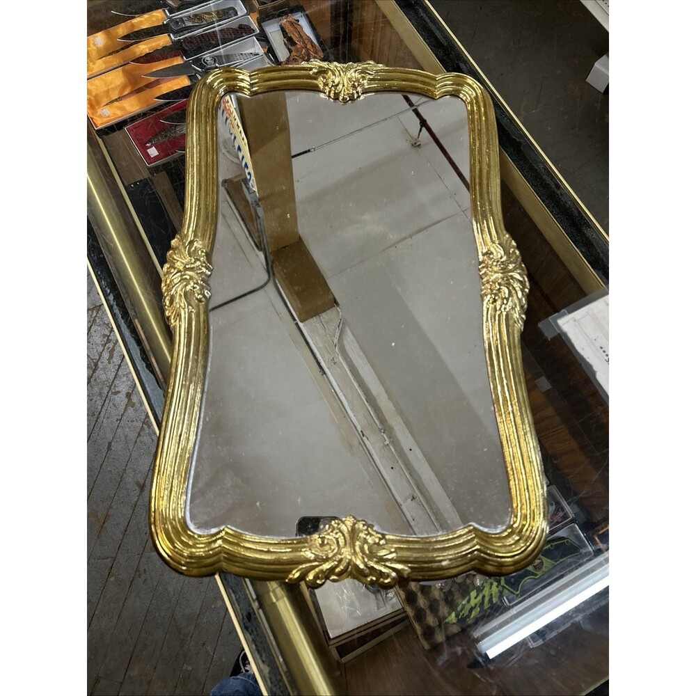 Vtg Gold Gilt Ornate Baroque Rococo Large Wall Mirror HOMCO Hollywood Regency